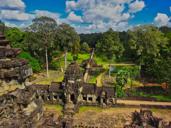 View of temple against cloudy sky