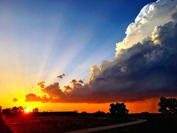 Silhouette of landscape at sunset