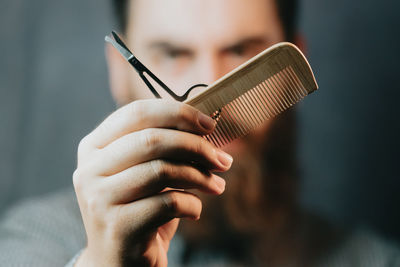 Close-up of woman using mobile phone