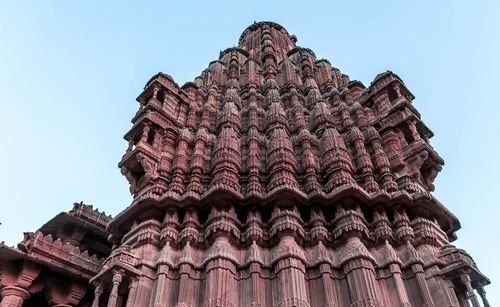 Low angle view of historical building against clear sky