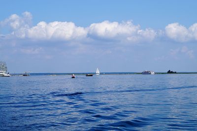 Boat sailing in sea