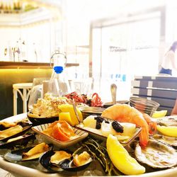 Close-up of food on table