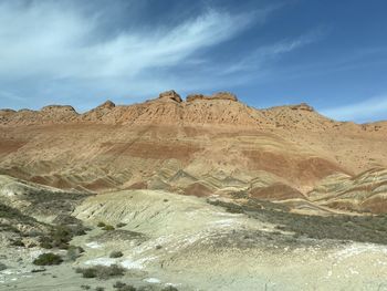 Scenic view of desert against sky