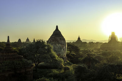 View of pagoda against clear sky