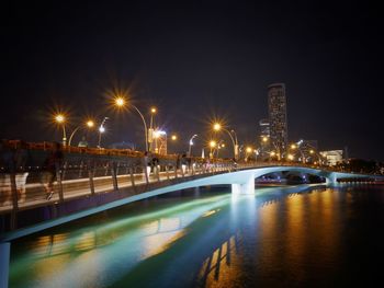 Illuminated city at night