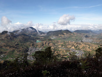 Scenic view of mountains against sky