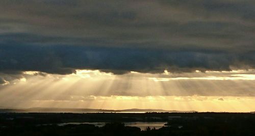 Scenic view of storm clouds against sky during sunset