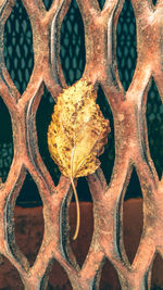 Full frame shot of rusty metal fence