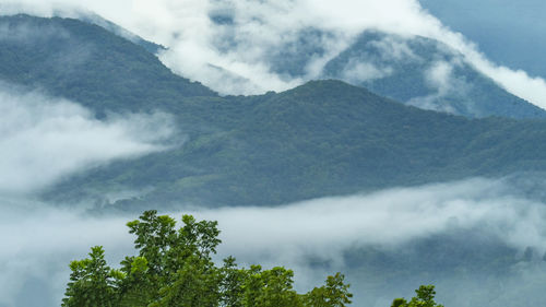 Scenic view of mountains against sky