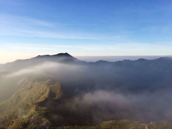 Scenic view of mountains against sky