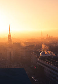 Aerial view of buildings in city