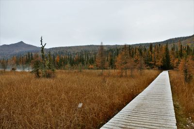 Scenic view of land against sky