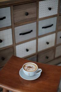 Coffee cup on table