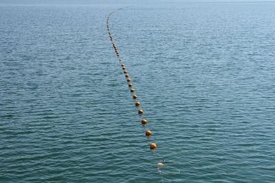 High angle view of boat in sea