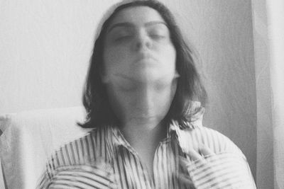 Portrait of woman at home