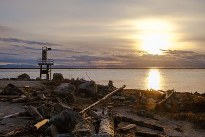 Scenic view of the sea during sunset