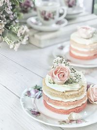 Close-up of cupcakes on table