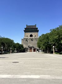 Built structure against clear blue sky