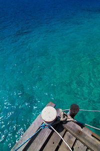 High angle view of pier on sea