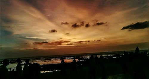 Scenic view of sea at sunset