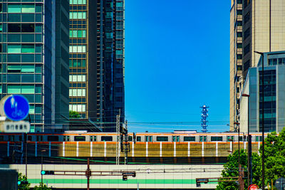 Low angle view of modern buildings against sky