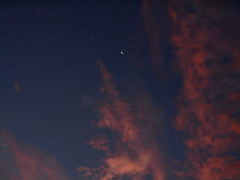 Low angle view of sky at sunset