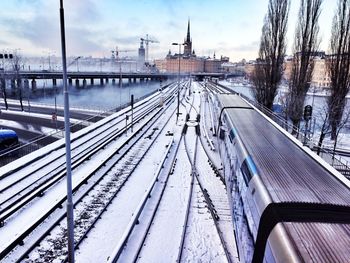 Railroad tracks in winter