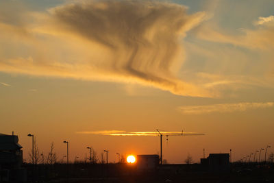 Scenic view of dramatic sky during sunset