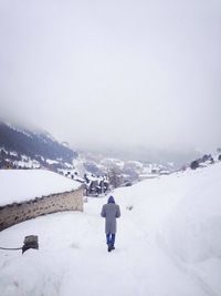 Scenic view of snow covered mountain