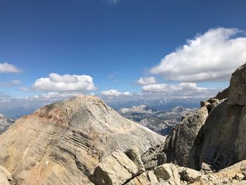 Panoramic view of mountains against sky