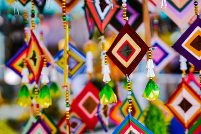 Full frame shot of multi colored decorations for sale