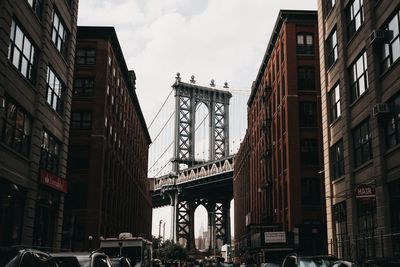 View of bridge and buildings in city