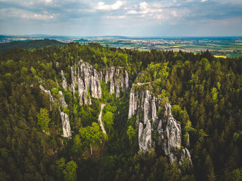 Panoramatic view of prachov rocks from high angle