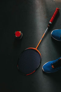 High angle view of eyeglasses on table