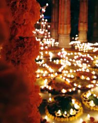 Close-up of illuminated christmas lights