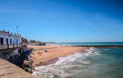 View of sea against blue sky