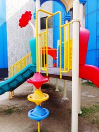 View of multi colored playground