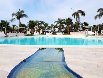 Scenic view of swimming pool against sky