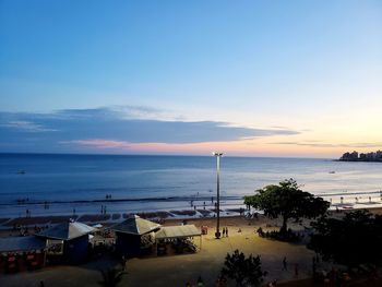 High angle view of swimming pool at beach against sky