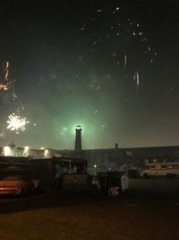 Scenic view of sea against sky at night