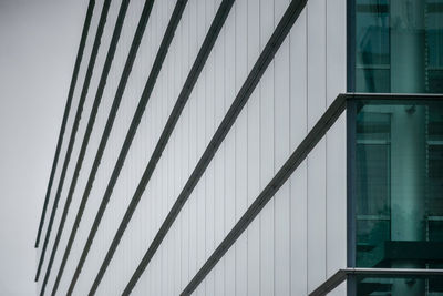 Low angle view of glass building against sky