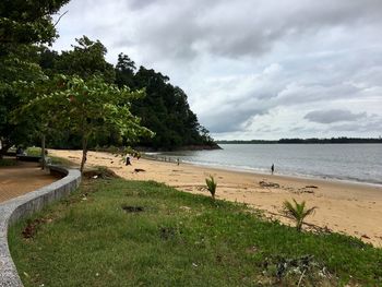 Scenic view of beach against sky