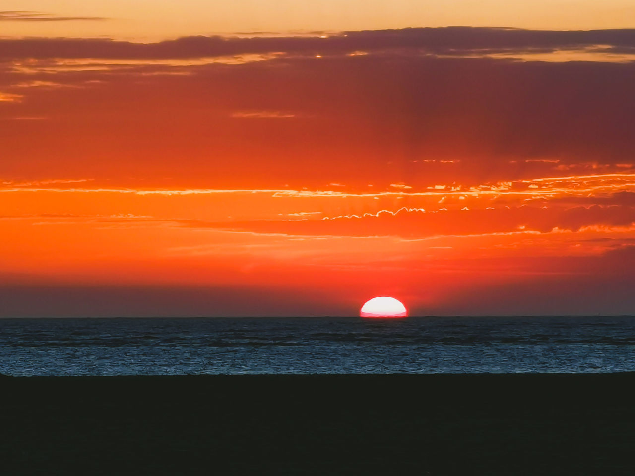 SCENIC VIEW OF SEA DURING SUNSET