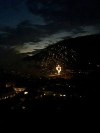 View of illuminated lights at night