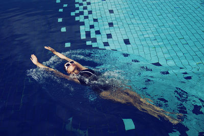 Man swimming in sea