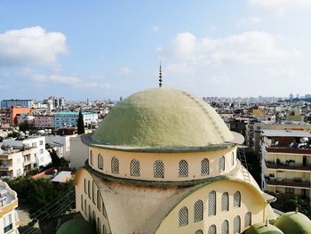 Panoramic view of buildings against sky