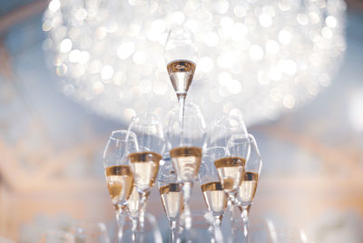 Close-up of wineglass on table