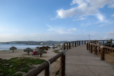 Scenic view of beach against sky