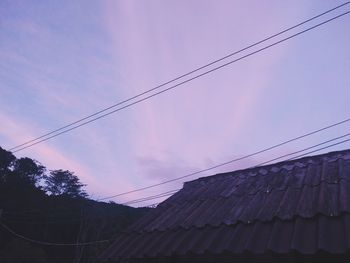 Low angle view of roof and building against sky