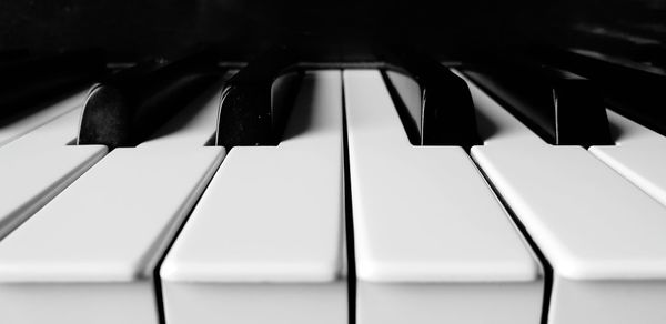 Close-up of piano keys